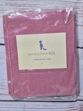 Pottery Barn Kids Sabrina Pink Basket Liner Large 100% Cotton Open Package